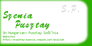 szenia pusztay business card